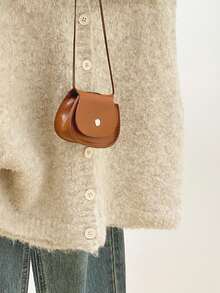 Women's Collared Front Button Sleeveless Knit Sweater Vest, Textured Fuzzy Knit, Casual Autumn/Winter Layering Vest - Beige - View 3