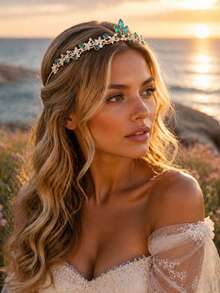 KOVLYNE 1pc Luxury Crystal Crown, Gold Rhinestone Bridal Headband, Elegant Sparkling Crown Hair Accessory, Suitable For Wedding, Graduation Prom And Party - Multicolor - View 18