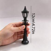 12cm/4.72in Mini Vintage Street Lamp Model, HO Scale Train Railway Layout Street Lamp Accessory, Miniature Vintage Lamp Post Scene Decoration, Suitable For Railway Scene Micro Landscape DIY Handmade Hobby Supplies - A - View 3