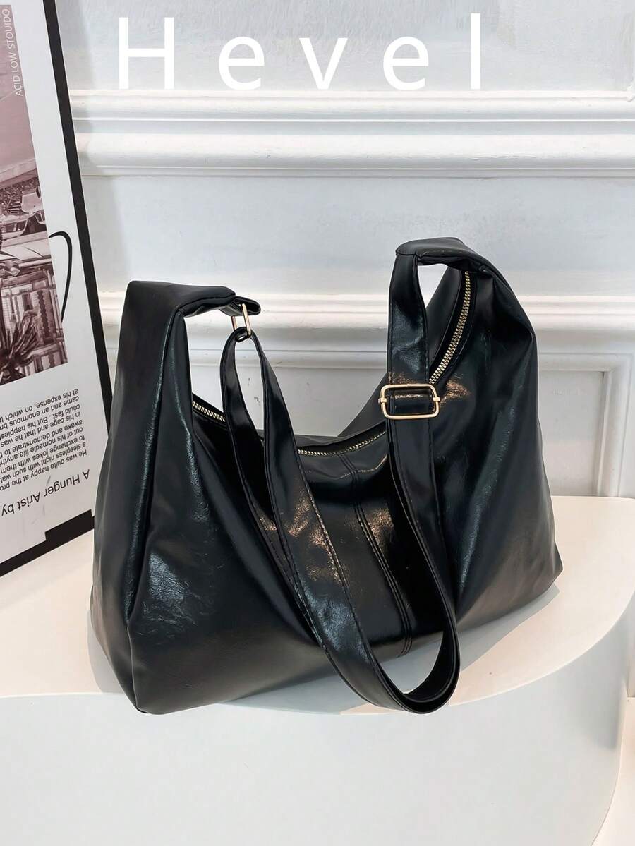 Hevel,Fashionable Large Capacity Shoulder Tote Bag For Women, Design,Black Bag,Bags For Woman - Black - View 1