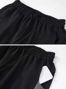 Men's Casual Sweatpants Spring Autumn Fashion Sports Long Pants With Cuffed Ankles - Black - View 4