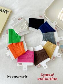 1/2/5 Pairs Women's Cotton Split Toe Socks, Solid Color Half Palm Socks. Anti-Friction Flip Flop Bikini Split Toe Socks. Hoof Socks, Two-Toe Socks - Multicolor - View 30