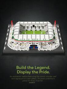 2342pcs Allianz Arena Miniature Building Blocks, Famous Stadium Puzzle Blocks, Football Fan Collectible Desktop Decor, Sports Enthusiast Holiday Assembly Gift, Football Landmark Building Model Kit - Multicolor - View 4