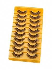 10 Pairs Eyelash Extension Cross Type 15mm False Eyelashes - Black - View 2