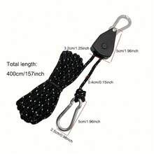 4m Reflective Tent Guy Line Set (Includes Tensioners And High-Strength Spiral Stakes), Adjustable Windproof Rope And Stake Combination, Suitable For Camping Tents, Tarps, Awnings And Outdoor Hiking - Multicolor - View 6