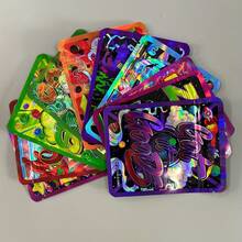 20/50/100PCS Holographic Resealable Mylar Bags, Smell Proof Ziplock Packaging Pouches With Graphic Print For Small Items - View 5