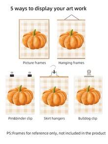 1pc Frameless Cozy Rustic Autumn Pumpkin Halloween Wall Art Dorm Gift - Multi-color - View 8
