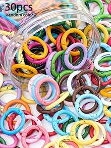 10/30/60/120pcs Random Color Zinc Alloy Spring O-Ring - Keychain Making Accessories, Keychain Pendant, Bag Pendant, Wallet Pendant, Wallet Accessories, Carabiner Clip, Durable Metal Quick Release Buckle For DIY Keychain, Shoulder Strap, Dog Leash | Easy Open/Close - O-ring Keychain - View 13
