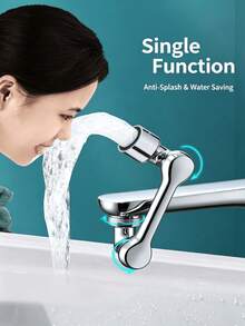 1pc Universal Faucet Extender, 1080° Rotating Zinc Alloy Water Nozzle, Threaded Sink Aerator Adapter, Anti-Splash Extension Head, Suitable For Kitchen Sink And Bathroom, Adapter Included - Multi-functional Robotic Arm Dual-mode Faucet Extender - View 4