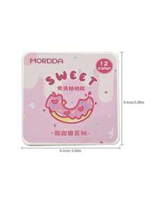 MORDDA 12色甜甜圈系列圖案膠感暈染高飽和度熱門半固態美甲凝膠指甲油，適用美甲沙龍 - 彩色 - 查看 10