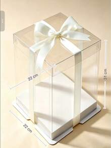 6 Inch Thickened PET Transparent Gift Box With Ribbon, Dust-Proof Storage And Display Box, Suitable For Birthday, Wedding, Bouquet, Jewelry Collection, Christmas, New Year, Mother's Day, Thanksgiving Holiday Party Gift Packaging - View 12