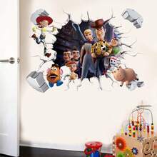 Disney Cartoon Kids Room Wall Sticker PVC Self-Adhesive Cute Buzz Lightyear Kindergarten Window Decal - A - View 7