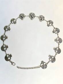 1PC Street‑Style Punk Halloween Skull Hat Chain, Decor Accessory For Party Carnival & Daily‑Use Hats - Silver - View 5