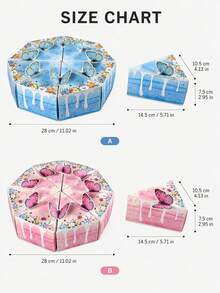 4/8 Pcs Reusable 3D Butterfly Triangle Cake‑Shaped Gift Boxes Candy Treat Boxes For Birthday Party Table Favors - Multicolor - View 2