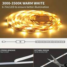 Indoor LED Light With Button Switch, USB LED Light Strip, Suitable For Living Room Background Lighting, Easy To Install And Decorate, Halloween Applicable - Multicolor - View 4