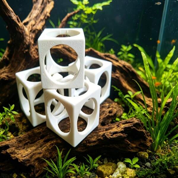 Cube Aquarium Hideout Cave For Fish And Shrimp, Fish Tank Shelter Decoration, Breeding Hideaway For Crystal Shrimp Small Fish Betta And Aquatic Pets
