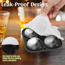 2.5 Inch Large Silicone Ice Ball Mold Tray With Lid And Funnel, Reusable Easy-Release Round Ice Ball Mold, Large Ice Cube Tray, Perfect Gift For Whiskey, Cocktails And Drinks - Multicolor - View 5