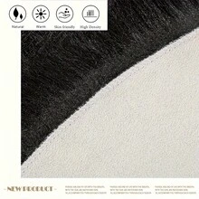 1pc Dark Gray Faux Wool Bedside Rug, Luxury Wave Design Long Strip Rug, Bedroom Bedside Decorative Mat, Hand-Cut With 1-5cm Error, Decorative Rug, Bedroom Decor, Small Rug, Rug, Home Decor, Living Room Rug, Bedroom Rug, Living Room Home Decor, Outdoor Rug, Washable Rug, New Year Gift, Autumn/Winter Rug - Dark Grey - View 9