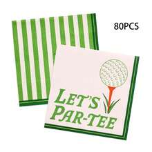 Golf Ball Pattern Disposable Paper Towels, Double-Layered And Thickened, Suitable For Outdoor Picnics And Themed Parties. - Style 1 - View 9