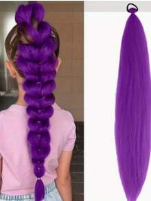 1pc Purple Large Braid, Braided Dreadlocks Long Hair Ponytail Boxer Braids Colorful Wig Cross-Border New Product - Multicolor - View 5