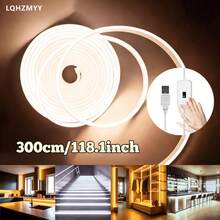 1pc Neon LED Light Strip, USB Powered, Hand Sweep Control Switch, Motion Sensor, Cuttable, Flexible Ambient Light, Suitable For Halloween, Christmas, Birthday Party, Bedroom, Living Room, Stage Background Decoration And Arrangement - Multicolor - View 14