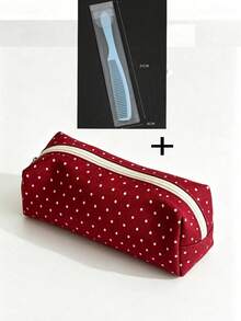 Polka Dot Pencil Case, Cute Stationery Storage Bag, Large Capacity Portable Zipper Pencil Pouch, Suitable For Students, Commuters, Gift Givers, Classroom Storage, Desk Organization, Outdoor Carrying, Cosmetic Storage, Small Item Classification. - Multicolor - View 11