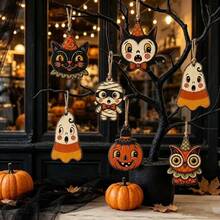 2D Flat Autumn Wooden Decorative Signs, Wall Decoration, Party Decoration, Holiday Gift, Desktop Decoration, Home Ornament, Halloween Decoration, Creative Design, Decorative Signage - Multiple Styles - View 3