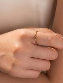 2 Buah Cincin Terbuka Mawar Emas Baja Titanium/Cincin Bunga yang Dapat Diatur dan Ditumpuk/Cincin Bunga Vintage Wanita untuk Hadiah dan Pemakaian Sehari-hari - Emas - View 3