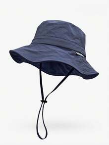 1pc Waterproof Outdoor Sun Hat, Suitable For Men And Women, Wide Brim Foldable Bucket Hat With Adjustable Drawstring, Breathable Quick-Dry Fishing Hunting Hiking Beach Hat, Summer Travel Essential - A - View 13