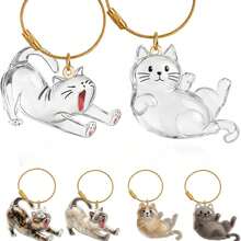 1pc Pet Breed Pattern Pet Fur Storage Keychain, Cat Fur Memorial Bottle, Pet Fur Collection Keychain, Furever Gift For Pet Lovers, Cat Keychain Keepsake - Multicolor - View 1