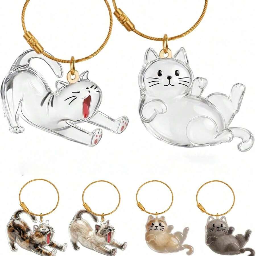 1pc Pet Breed Pattern Pet Fur Storage Keychain, Cat Fur Memorial Bottle, Pet Fur Collection Keychain, Furever Gift For Pet Lovers, Cat Keychain Keepsake - Multicolor - View 1