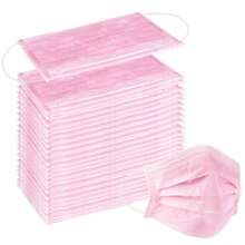 50pcs Pink Disposable Face Masks, Pink Face Masks - Reusable, 3-Layer Protective Masks - Adult - View 1