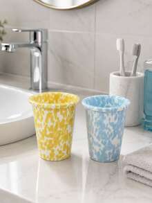 Splatter Dot Ceramic Cup, Multi-Functional Bathroom Mouthwash Cup, Ceramic Toothbrush Holder Cup, Suitable For Vanity, Home Decor Gift - Splatter Paint Cup - View 2