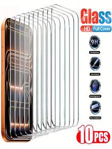 10-Pack 8K Ultra HD Tempered Glass Screen Protectors Compatible With For Iphone 18 Pro Max/17 Pro Max/Fold/17 Pro Air/17E/17/16/15/14/13/12/11/Plus/Mini/Xs Max/X/Xr/7/8/Se Dynamic Island Compatible 9H Hardness Upgrade Edge Protection Scratch Resista - Clear - View 17