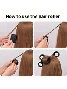 12pcs Self-Adhesive Hair Rollers + 12pcs Hair Clips, Heatless Curling Tools, Self-Adhesive DIY Bangs Volumizing Styling Tools - Multicolor - View 2