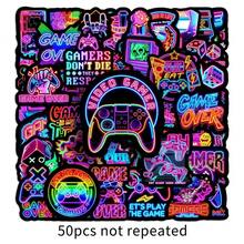 50Pcs Neon Game Graffiti Stickers Colorful Game Controller Waterproof Decals For Guitar Car Laptop Decor - 50 PCS - View 10