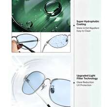 1 Pair Women's Silver Aviator Metal Frame Double Bridge Design Personalized Fashion Glasses - Multicolor - View 10