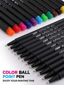 6/8/10/12pcs 1mm Colorful Oil-Based Markers, Student & Office Stationery Pens, Suitable For Crafts, Bookkeeping, Hand Drawing, Notebook Ballpoint Pens, Back To School - Multicolor - View 10