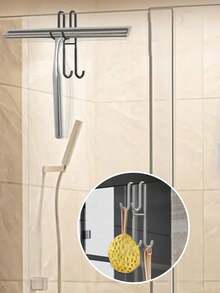1pc Stainless Steel S-Hook, Bathroom Kitchen Hook, Hole-Free Hook, Shower Door Hooks - Double-sided S-hook - View 7