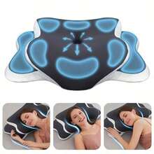 1pc Ergonomic Memory Foam Butterfly Neck Pillow, C-Shaped/Dual Height Adjustable, Transparent Protective Cover Support, Suitable For Side/Back/Stomach Sleeping, Travel And Home Use, Machine Washable, Home Comfort - Multicolor - View 7