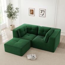 Green Corner Sofa - Comfortable Cushions - 綠色 2 人座 - 查看 3