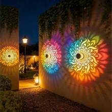 1/2/4pcs Solar Peacock Projection Colorful Lights, LED Wall Lights, Plastic Switch Controller, Nickel Battery, Suitable For Garden, Lawn, Patio, Stairs, Birthday Party Decoration - Outdoor Projector Light - View 3