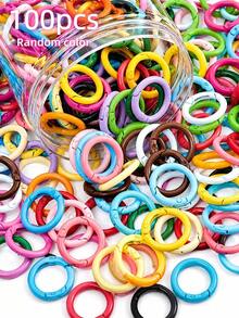 30/50 قطعة حلقات O-Rings من سبيكة الزنك بألوان عشوائية - مشابك معدنية متينة سريعة الفتح، مناسبة لصنع سلاسل المفاتيح DIY، أحزمة الكتف، أطواق الكلاب | سهلة الفتح/الإغلاق - متعدد الألوان - مشاهدة 17