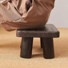 Taburete de madera para adultos y niños, taburete de pie, banco de madera pequeño para cocina, soporte para plantas de madera (14.2 x 10.2 x 10.6 pulgadas) - Marrón - Ver 4