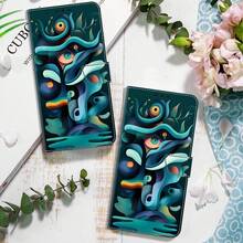 GLANDOTU Abstract Deep Sea Surreal Eye Fluid Art Print PU Leather Wallet Phone Case, Flip Cover Card Slot Stand Protective Shell, Compatible With Multiple Brands And Models - Multicolor - View 5