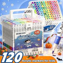 Set Spidol Cat Akrilik 120 Warna, Spidol Lukisan Seni Akrilik Tinta Cair, Cocok untuk Seni dan Kerajinan Tangan - MultiWarna - View 1