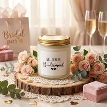 1pc Large Scented Candle, Glass Jar Aromatherapy Candle, Birthday Gift For Female Friends, Friendship Gift For Women, Funny Christmas Gift For Friends, Home Decor, Room Decor, Wedding Decor, Tabletop Decor, Fragrance Gift - Beige - View 19
