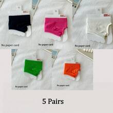 1/2/5 Pairs Women's Cotton Split Toe Socks, Solid Color Half Palm Socks. Anti-Friction Flip Flop Bikini Split Toe Socks. Hoof Socks, Two-Toe Socks - Multicolor - View 25