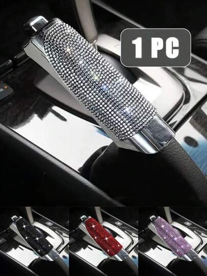 1pc Car Installable Diamond Inlaid Handbrake Cover, Car Interior, Universal Handbrake Protector, Handbrake Shell, Pull Lever Cover Modification