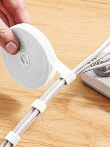 1 Roll 100/500cm Black Multi-Purpose Cable Tie, Durable Cable Organizer, Suitable For Home, Office And Electronic Products, Easy To Use Computer And TV Cable Management, Reusable, Plastic Material, Cable Organizer Home Decoration Essential , School - Multicolor - View 17